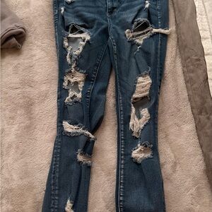 america eagle Distressed Blue Jeans